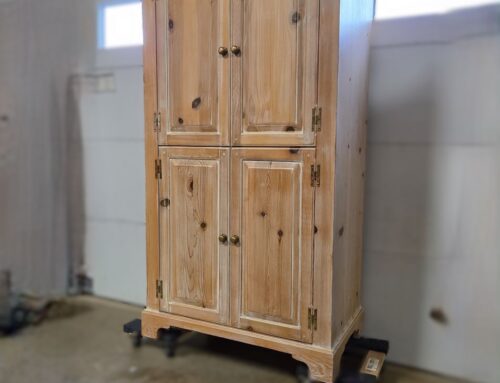 Rustic Whitewashed Pine Cabinet